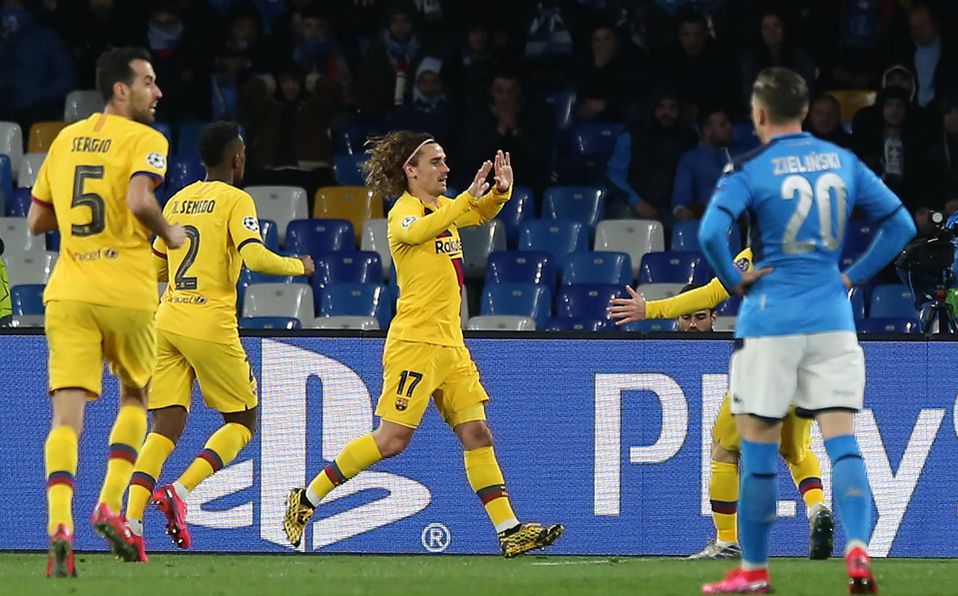 Griezmann salvó la noche del Barcelona ante Napoli en San Paolo