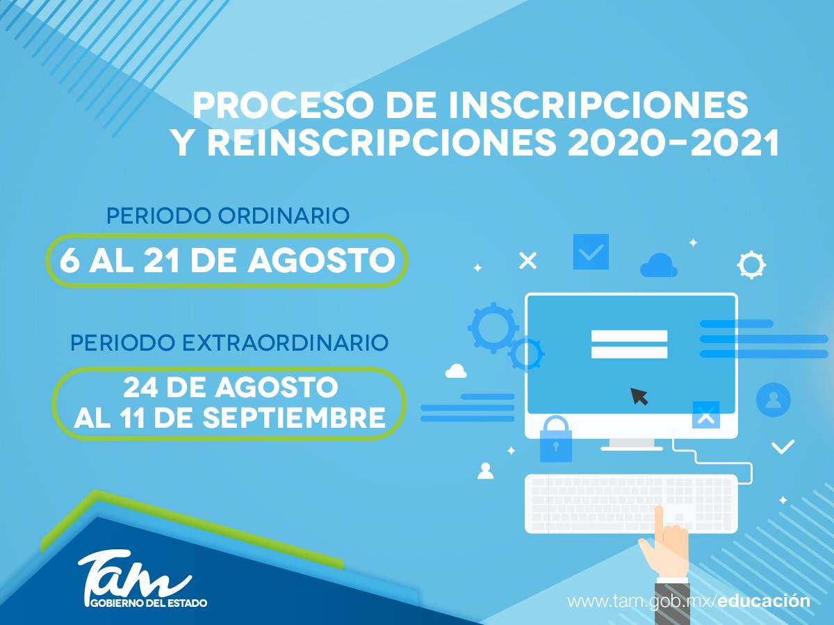 Inicia este 6 de agosto en Tamaulipas proceso de inscripción para ciclo escolar 2020-2021