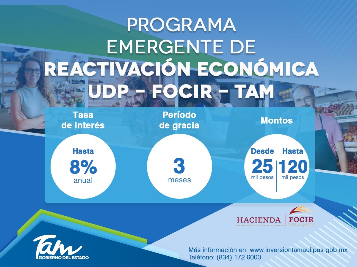 Lanza Tamaulipas programa emergente de reactivación económica con techo de $50 millones