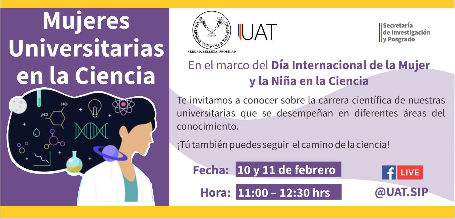 Realizará la UAT evento ‘Mujeres universitarias en la ciencia’
