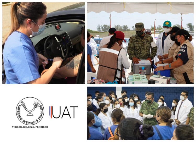 Colabora la UAT en vacunación anticovid en el Campus Tampico
