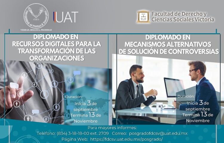 Oferta diplomados la Facultad de Derecho de la UAT de Victoria