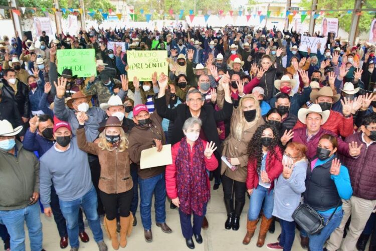 Toma Américo protesta a comités de defensa de la 4T de Hidalgo, Villagrán, Mainero y Padilla