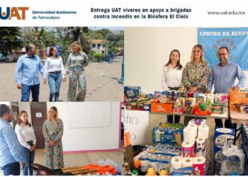 Entrega UAT víveres en apoyo a brigadas contra incendio en Biosfera El Cielo