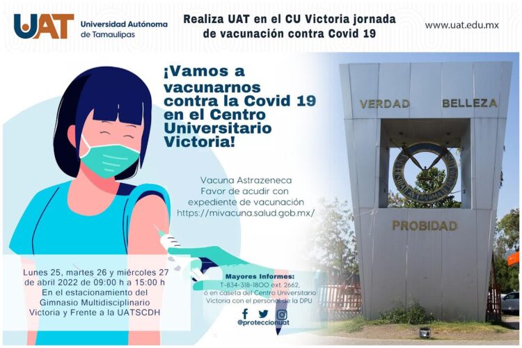 Realiza UAT en el CU de Victoria jornada de inmunización contra pandemia