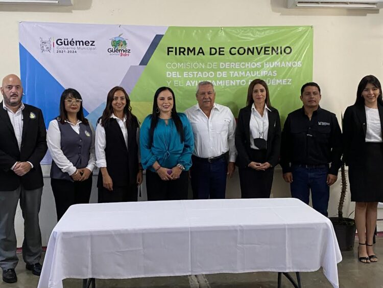 Firma Güémez convenio de colaboración con la Comisión  Estatal  de Derechos Humanos