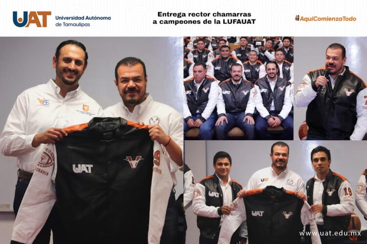 Rector entrega chamarras a Cuernos Largos FMVZ, campeones de la LUFAUAT