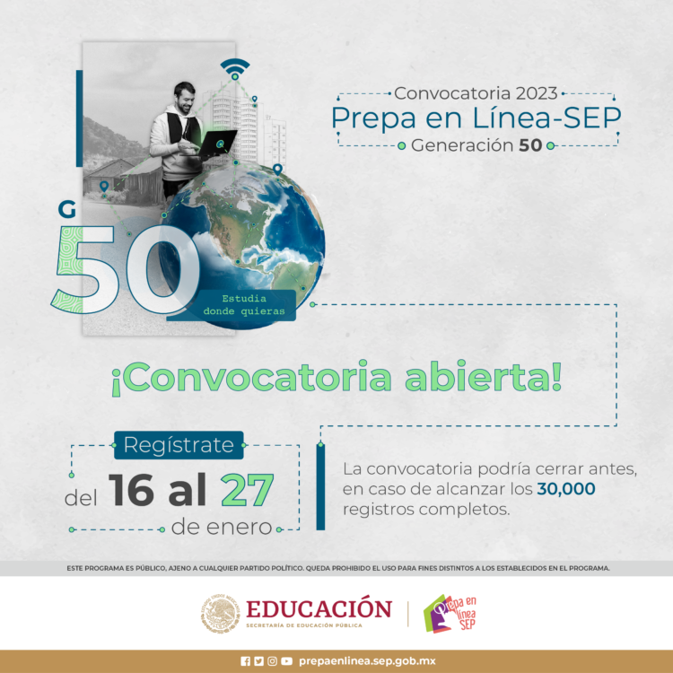 Abre Prepa en Línea-SEP primera convocatoria de 2023