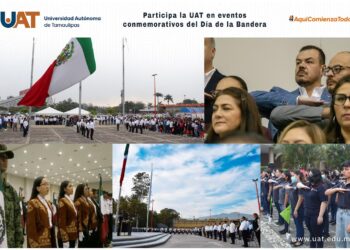 Participa la UAT en eventos conmemorativos del Día de la Bandera