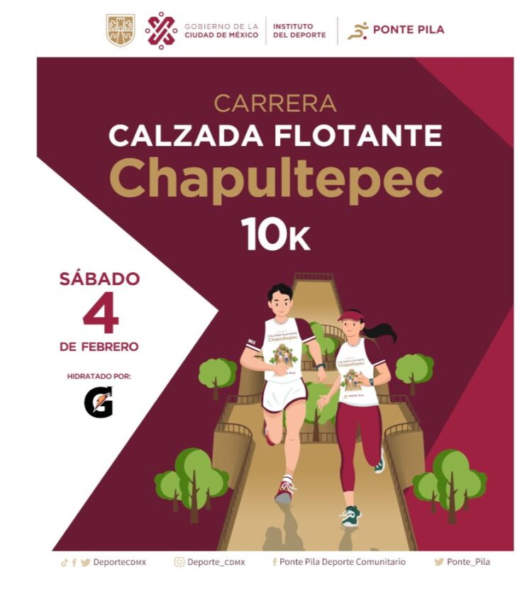 Realizan primera carrera de 10 km en calzada flotante en Chapultepec