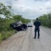 Un hombre y una mujer salen ilesos tras volcadura en tramo cercano a  Aldama