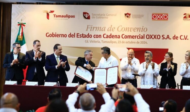 El gobierno de Tamaulipas y Oxxo firman convenio para fortalecer la seguridad