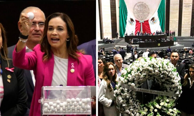 Discuten diputados entre tómbolas y una corona fúnebre