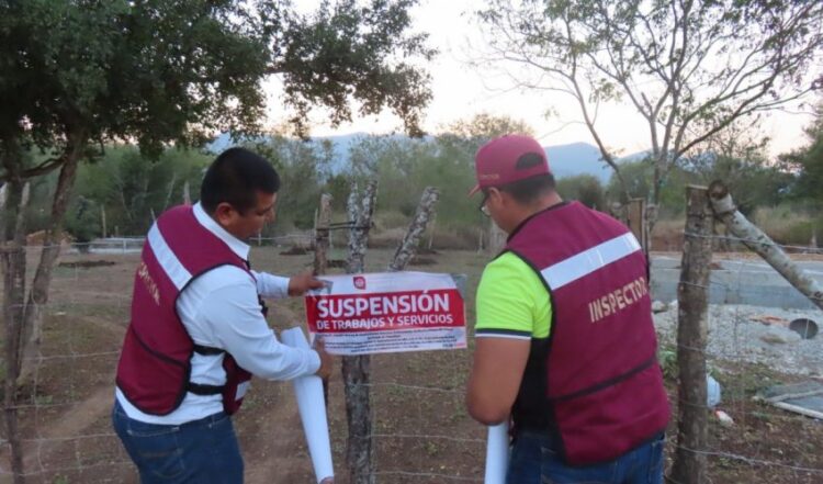 La PAUT estatal detiene obras en fraccionamiento irregular que se construye en municipio de Victoria