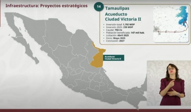 Inicia en mayo la construcción de la segunda línea del acueducto de Victoria: CONAGUA