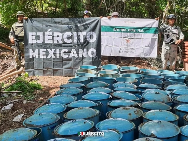 Siguen Sedena y García Harfuch golpeando estructura criminal: Inhabilitan 8 narcolaboratorios en Sinaloa
