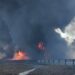Incendio de un tractocamión provoca cierre de  la carretera en área del municipio de Llera