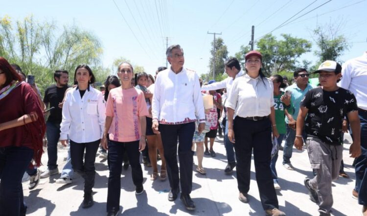 La presidenta Claudia Sheinbaum llegó a Reynosa y anunció apoyos para familias damnificadas por lluvias