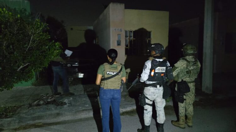 Elementos del Ejército, GN y de FGJET aseguraron guarida de roba-carros en fraccionamiento de Reynosa