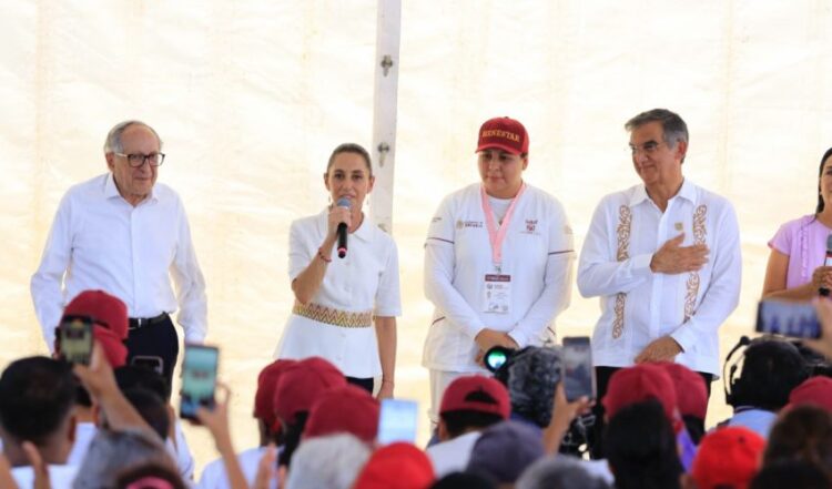 Claudia Sheinbaum pone en marcha en Tamaulipas programa Salud Casa por Casa; reconoce labor de Américo