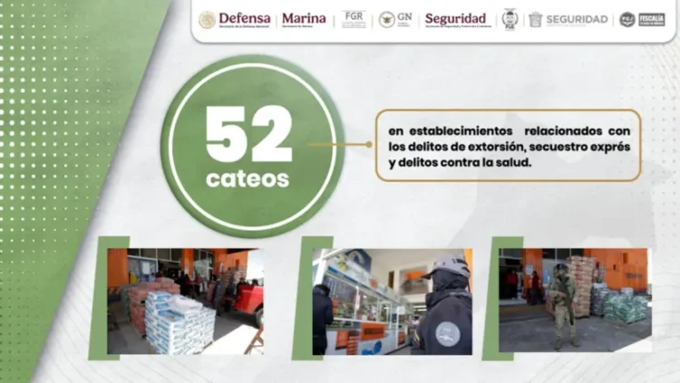 SSPC: 2 mil 866 militares y policías ejecutan 52 cateos en 14 municipios del Edomex; hallan de todo