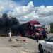 Arde esta tarde un camión en carretera Victoria-Matamoros; se ignora si hay lesionados y las causas