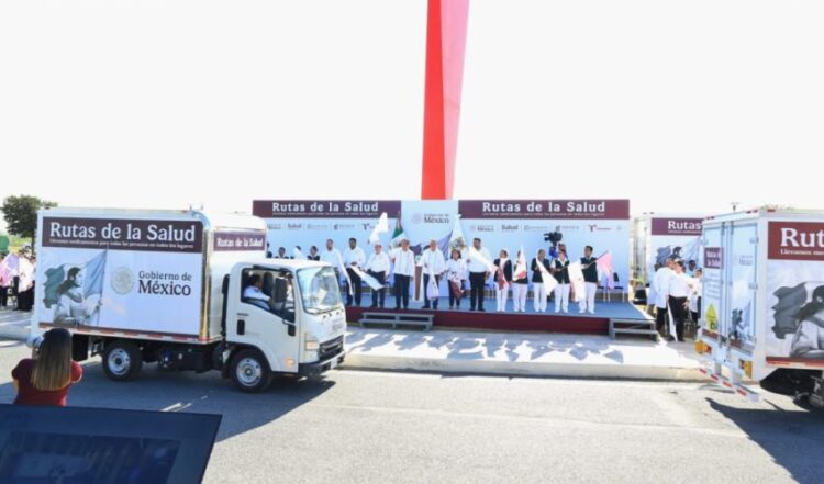 Da Américo banderazo histórico a Rutas de la Salud en Tamaulipas; garantizan abasto de medicamentos