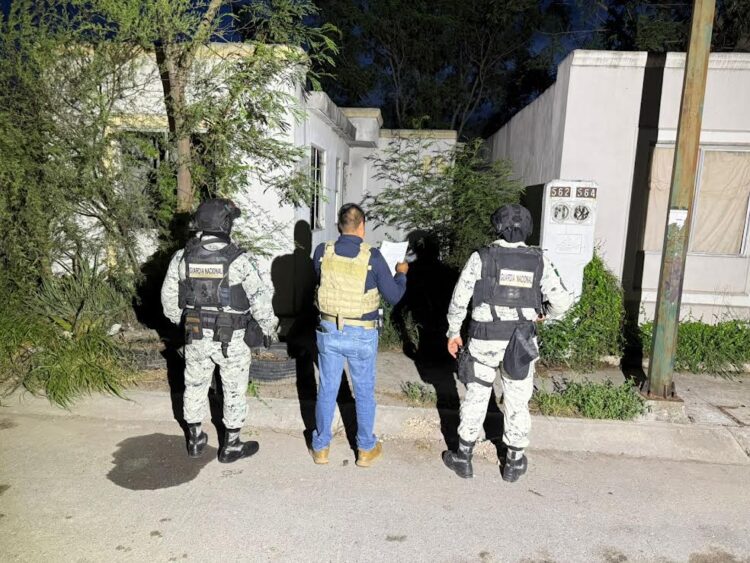 La GN y policías de FGJET catean y aseguran inmueble de robacarros en fraccionamiento de Reynosa