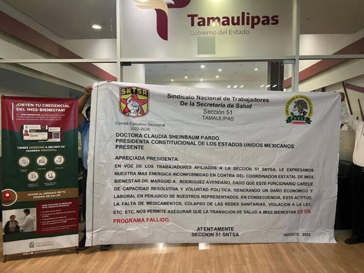 Trabajadores de Sección 51 del SNTSA exigen destitución de Marggid Rodríguez del IMSS-Bienestar