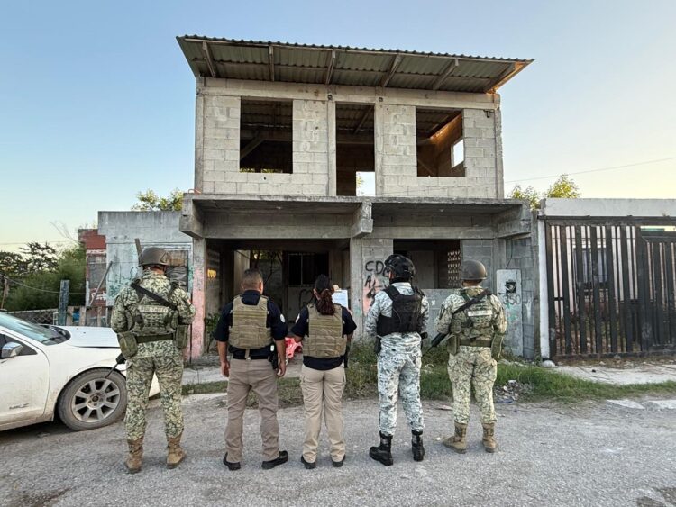 Militares y policías federales y estatales revientan guarida de narcomenudistas en Río Bravo