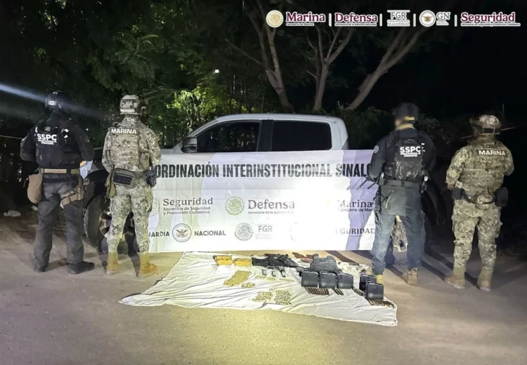 Anuncia SSPC captura de 3 delincuentes y eliminación de otro en Sinaloa; aseguran armas y drogas