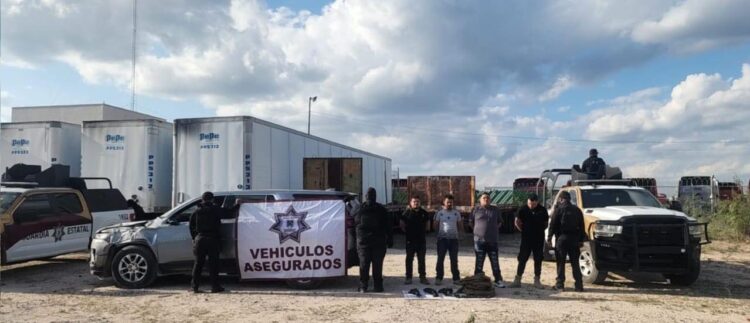 La Guardia Estatal detiene en Reynosa a 4 hombres armados y recupera un vehículo robado en EU