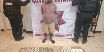 La Guardia Estatal detiene a un individuo vendiendo narcóticos en colonia de Matamoros
