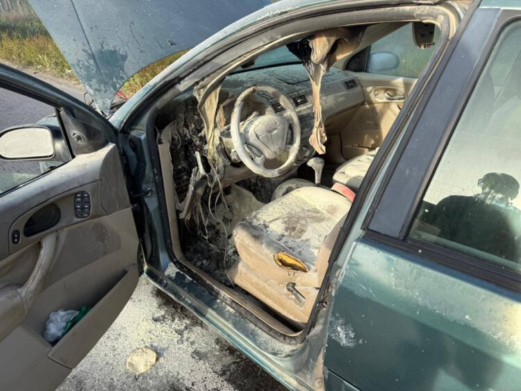 La GE y Bomberos impiden incendio de vehículo  en carretera Matamoros-San Fernando