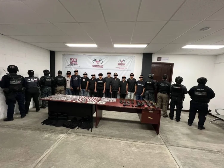 Anuncia SSPC detención de 12 presuntos miembros del CJNG en San Cristóbal de las Casas