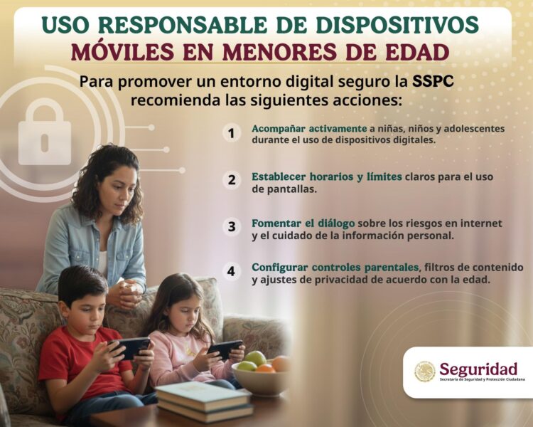 La SSPC emite sugerencias para el uso responsable de dispositivos móviles en menores de edad
