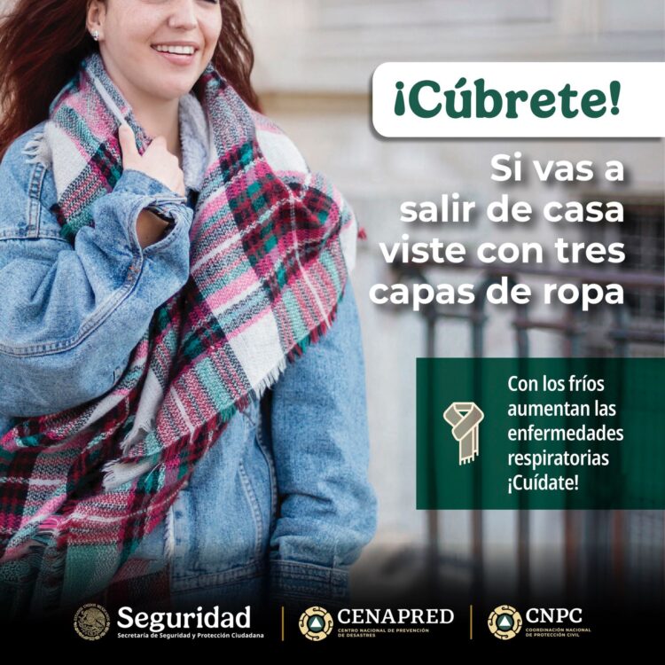 CNPC mantiene recomendaciones preventivas por bajas temperaturas