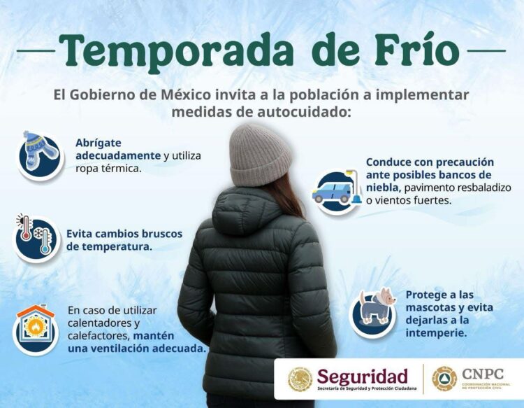 CNPC exhorta a la población a mantener acciones de autocuidado ante las lluvias y bajas temperaturas