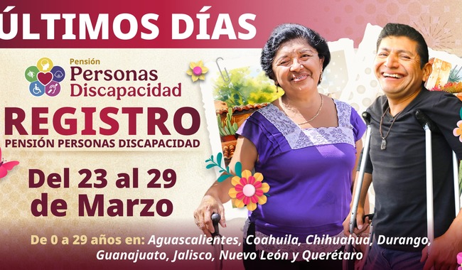 Últimos días de registro para la Pensión para Personas con Discapacidad, concluye el 29 de marzo: Ariadna Montiel