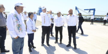 Constatan AVA y titular de la Sedatu obras de urbanización en el Puerto del Norte en Matamoros