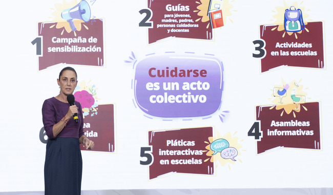 Sheinbaum presenta los 6 ejes de la Estrategia Nacional de Atención a la Salud Mental para jóvenes