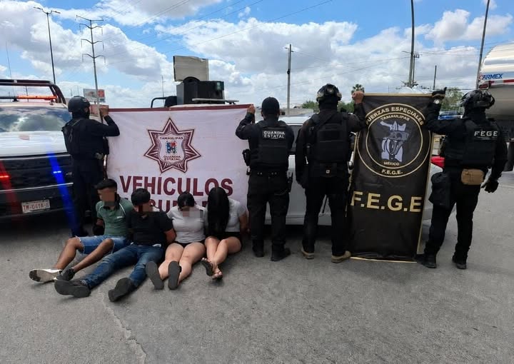 La GE detiene a dos hombres y dos mujeres armados tras persecución en Reynosa