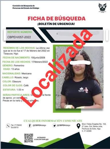 Localizan sana y salva en Victoria a Zayda Merari Moya; la FGJE buscará a responsables