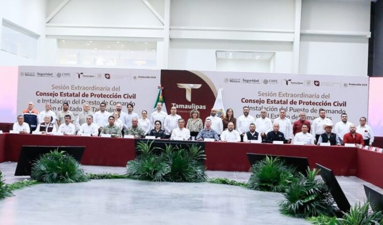 Instalan CNPC y gobierno de Tamaulipas Puesto de Comando Interinstitucional para fortalecer atención ante lluvias y ciclones
