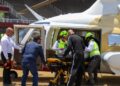 Trasladan al Hospital Infantil de Victoria en ambulancia aérea a niño gravemente lesionado en accidente