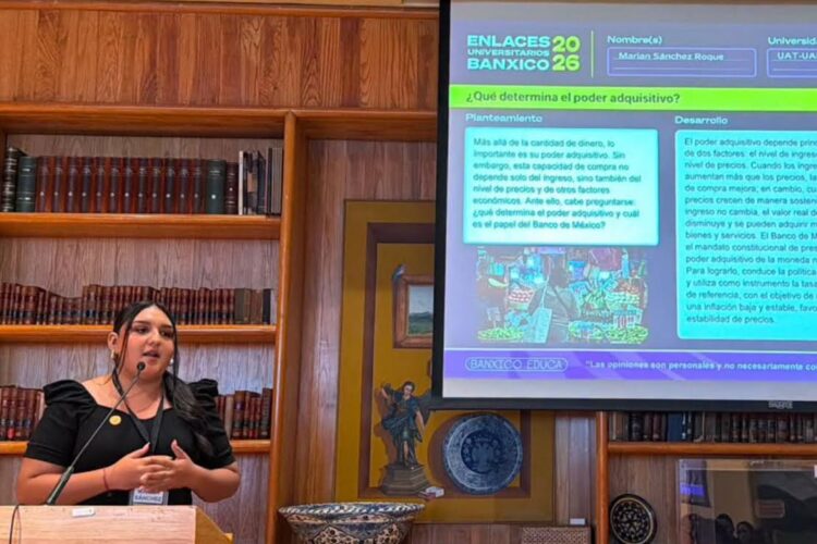 Destaca alumna de la UAT en proyecto de Banxico; es designada como Enlace Universitario