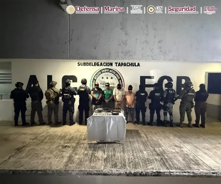 Anuncia García Harfuch captura de 8 criminales que operaban en frontera de Guatemala y Chiapas
