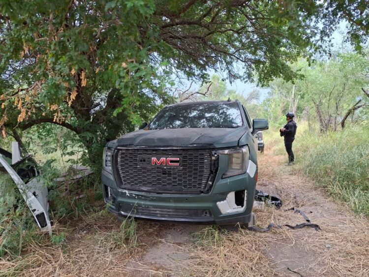 La GE localiza con dron un vehículo robado; estaba escondido con ponchallantas en ejido de Díaz Ordaz