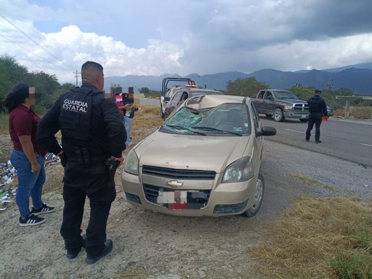 La conductora de un Chevy se estrella con un caballo en el tramo Tula-Victoria y el equino murió en el lugar