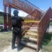 La GE asegura zona de puente peatonal dañado por impacto de un tráiler en Villagrán
